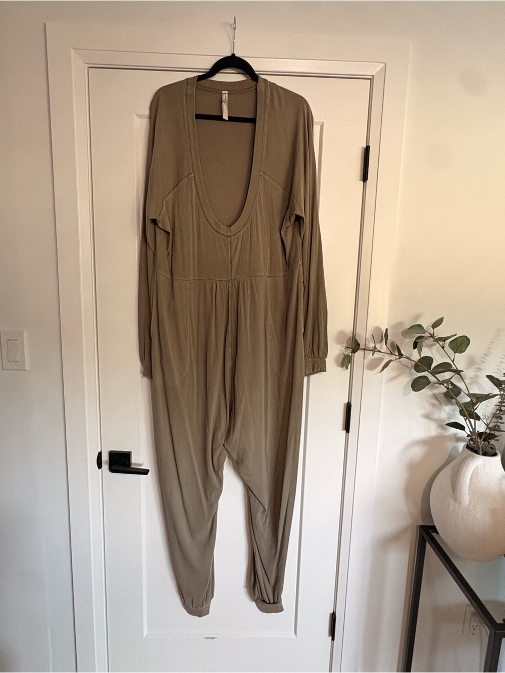 Free People Olive Scoop-Neck Jumpsuit